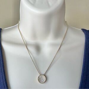 Lia Sophia Multi Rhinestone Circle Pendant Necklace